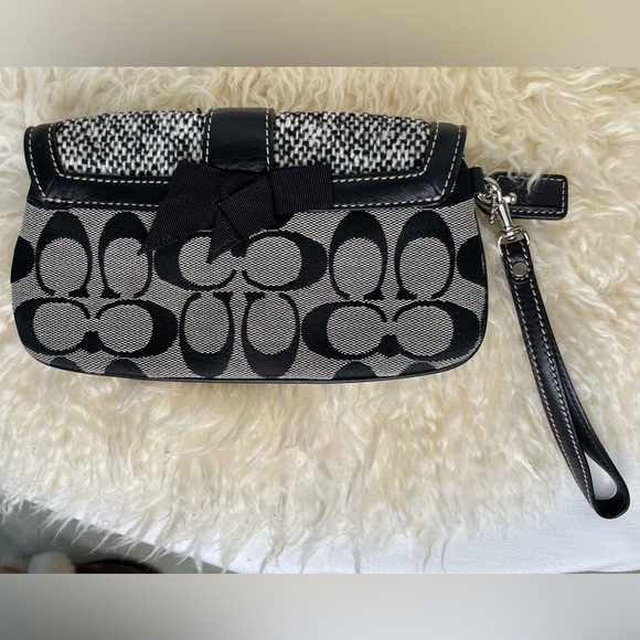 Coach Snap Wool Wristlet - Picture 2 of 4